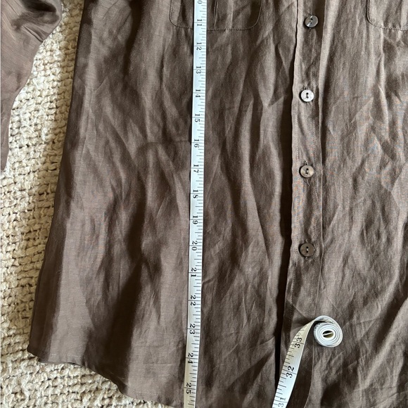 Beautiful Y2K Chocolate Brown | Sheer Button Down | Lapel Collar | Size EU 40 - Picture 8 of 11